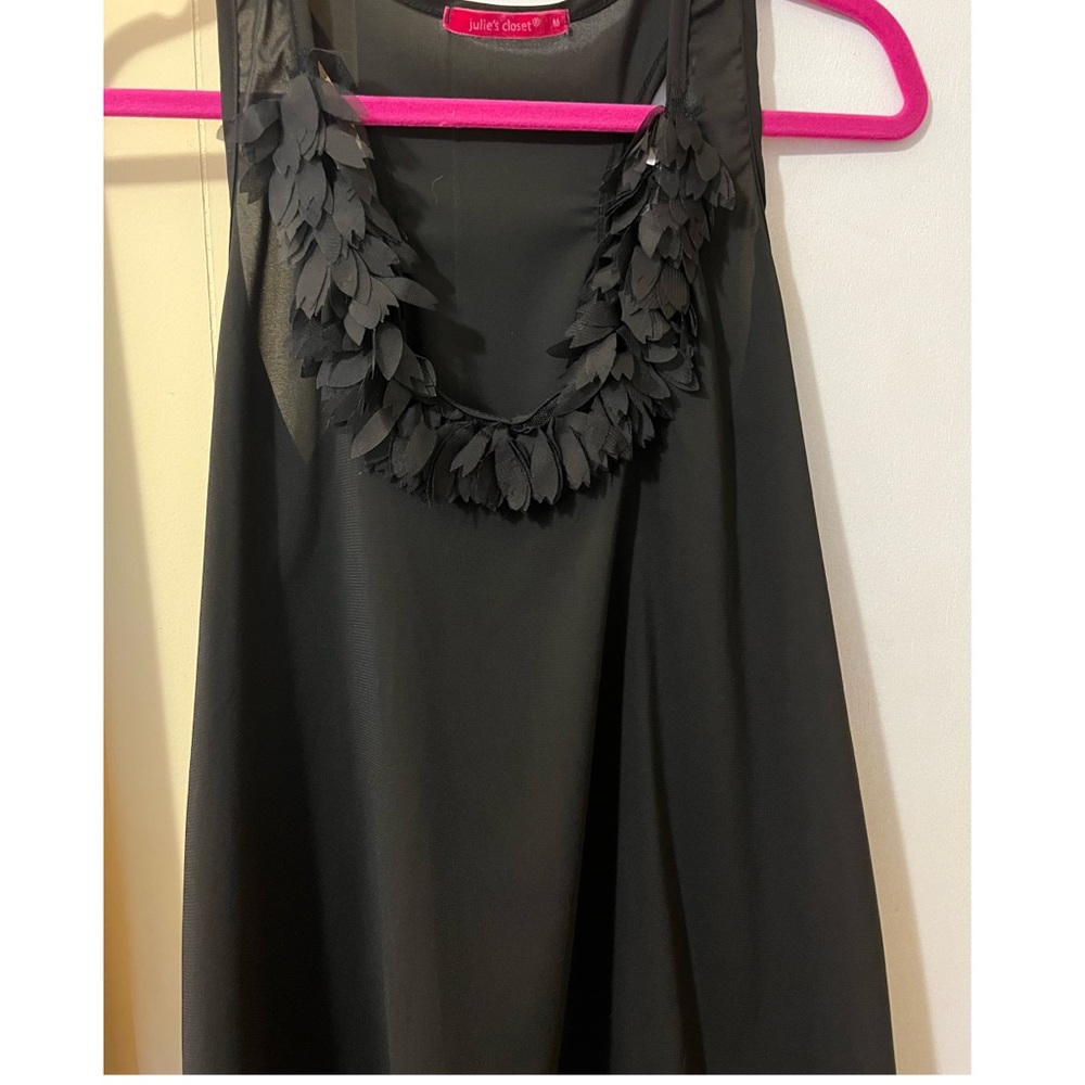 Black feathered razorback dress tank!